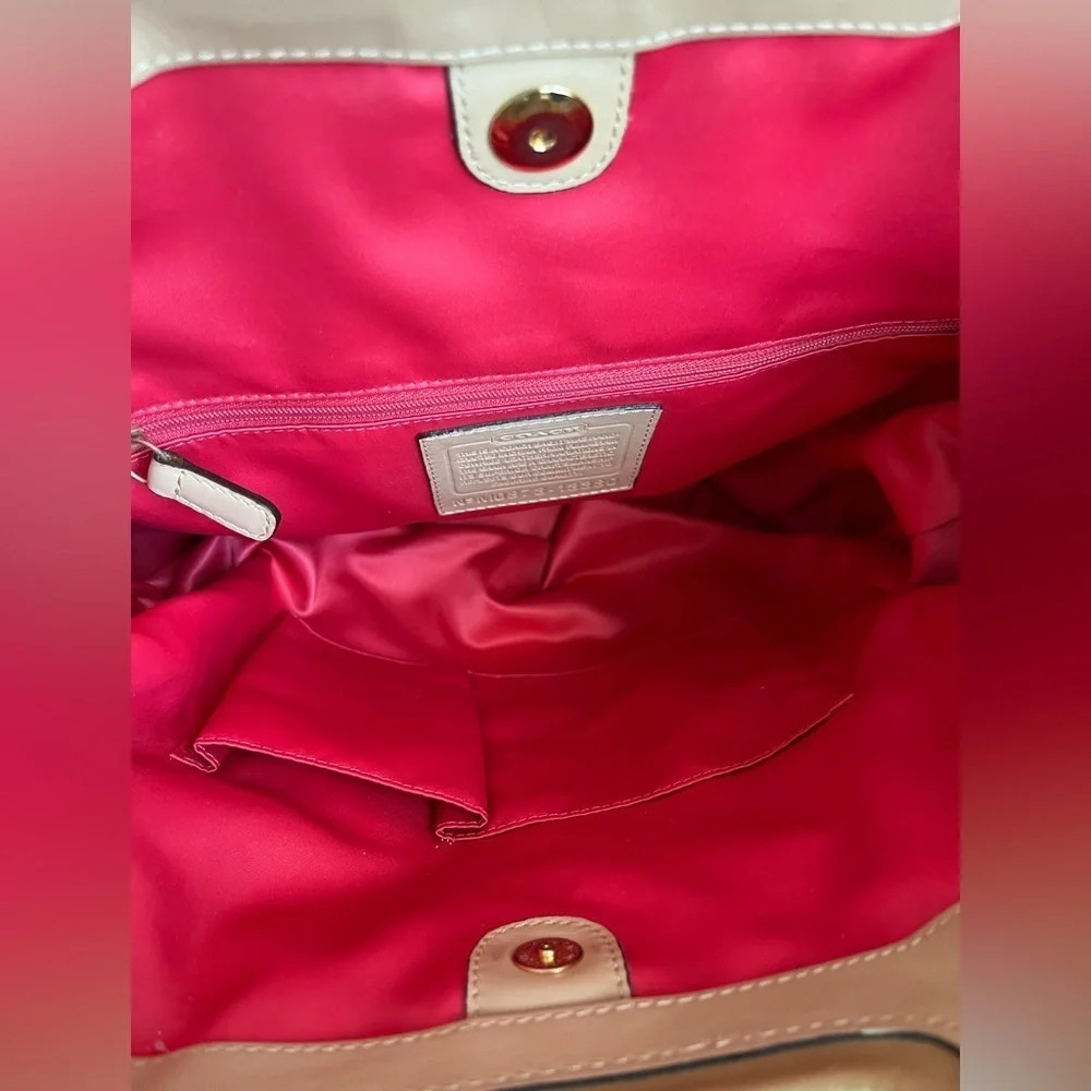 Coach Tan Leather Bonnie Foldover Convertible Bag